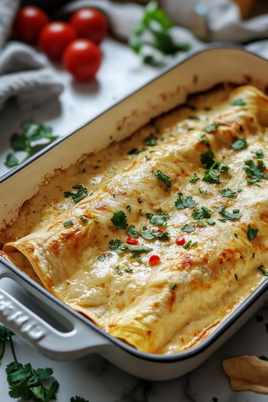 Creamy White Chicken Enchiladas