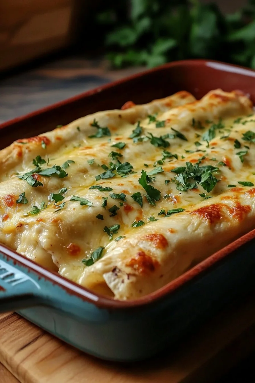 Creamy White Chicken Enchiladas