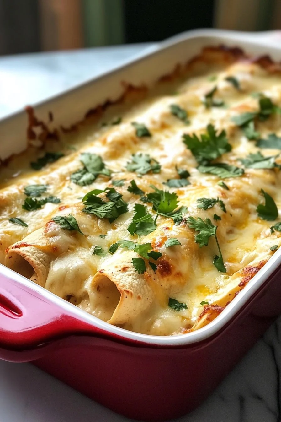 Creamy White Chicken Enchiladas
