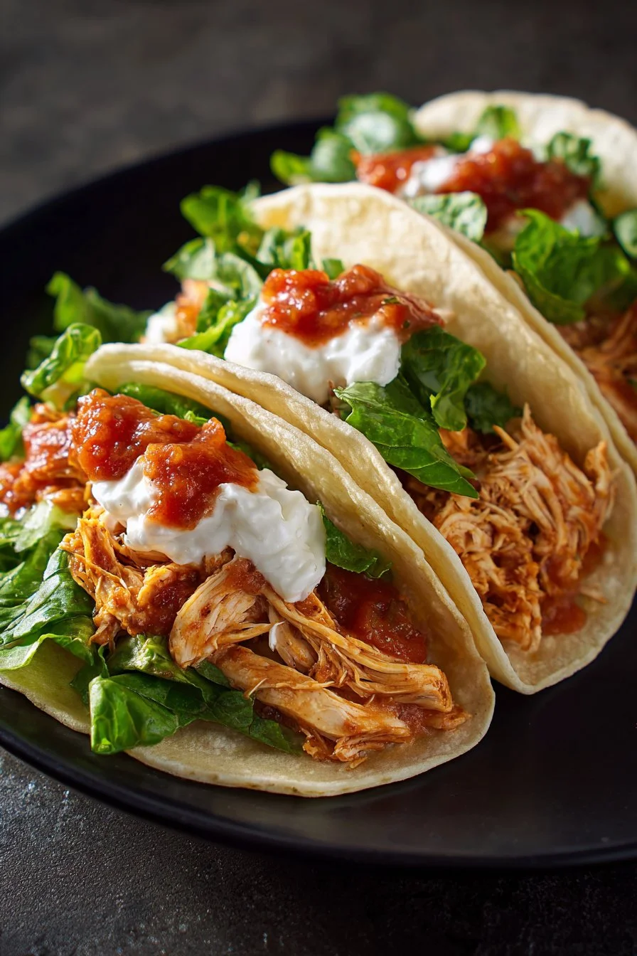 Crockpot Shredded Chicken Tacos