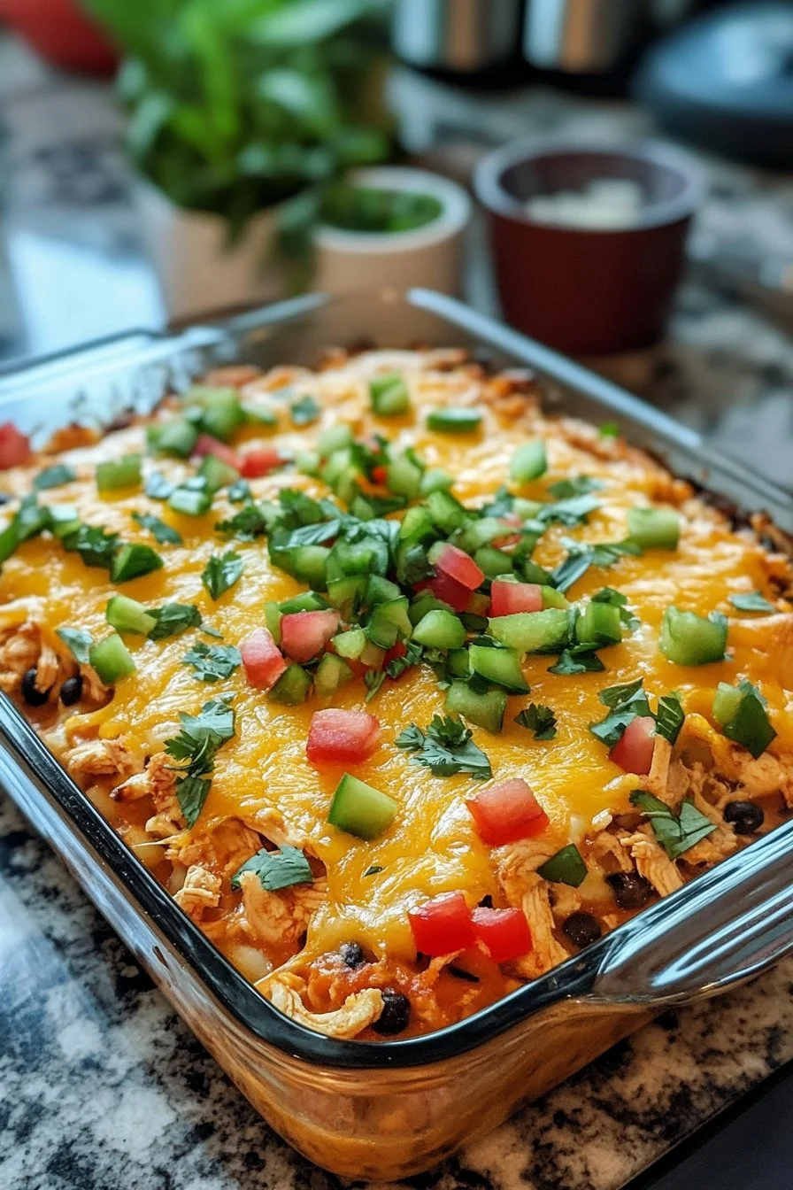 Cheesy Chicken Taco Casserole