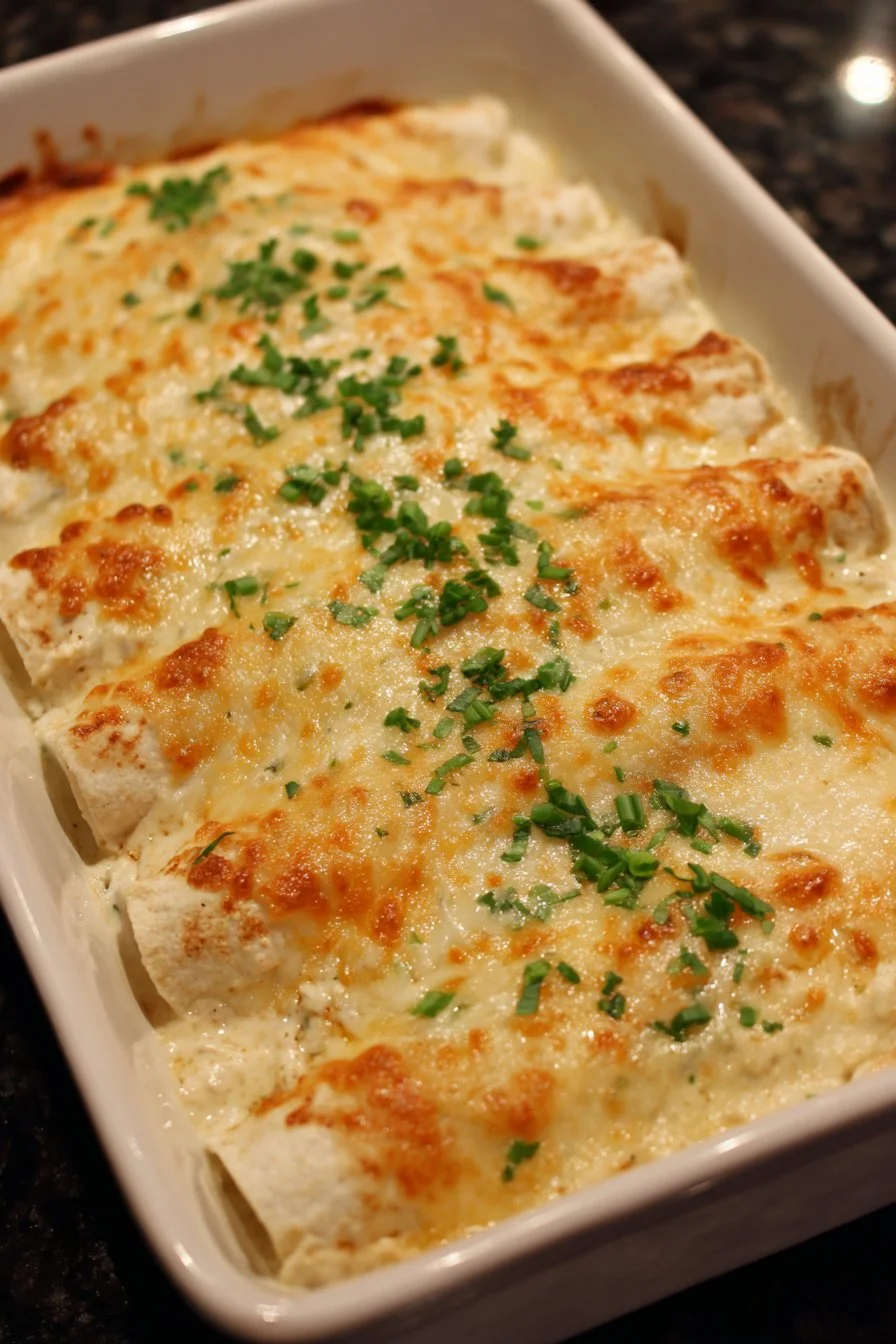 Creamy White Chicken Enchiladas