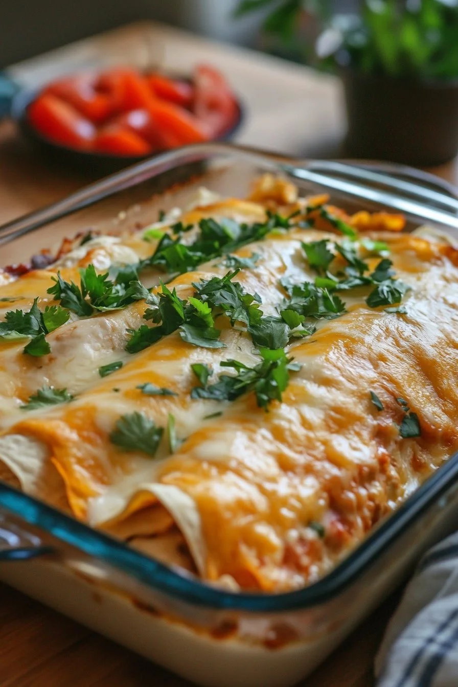 38g Protein Chicken Enchiladas with Dreamy White Sauce