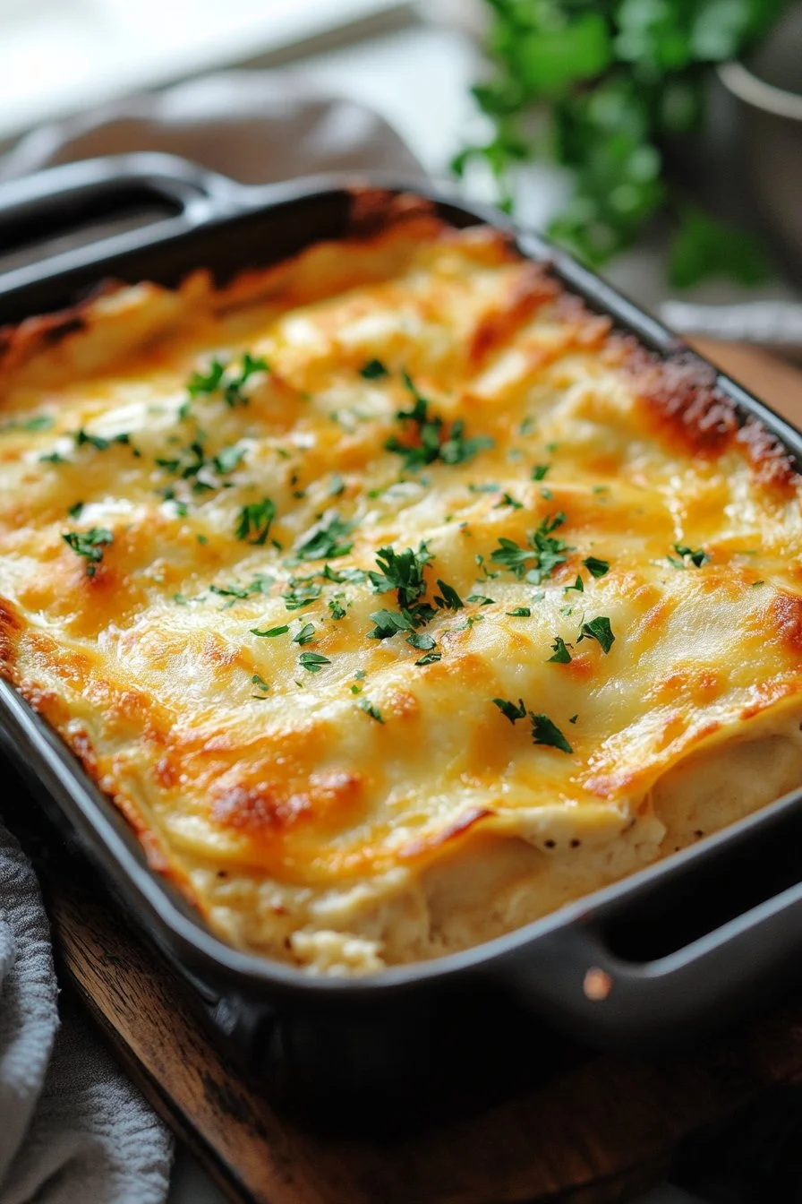 White Chicken Enchilada Casserole