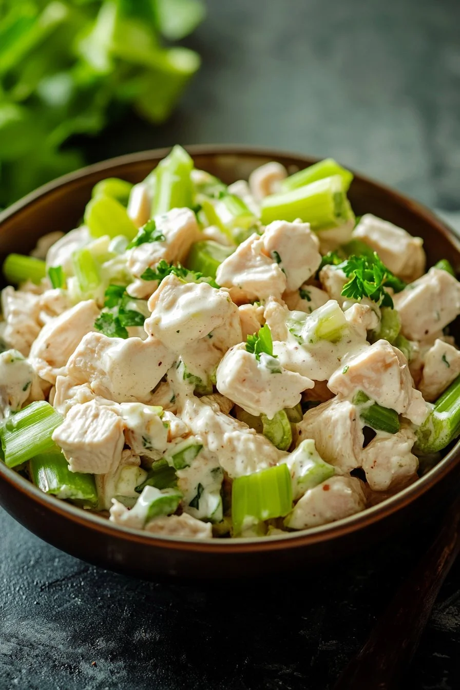 Classic Chicken Salad with Creamy Dressing and Crunchy Celery Recipe