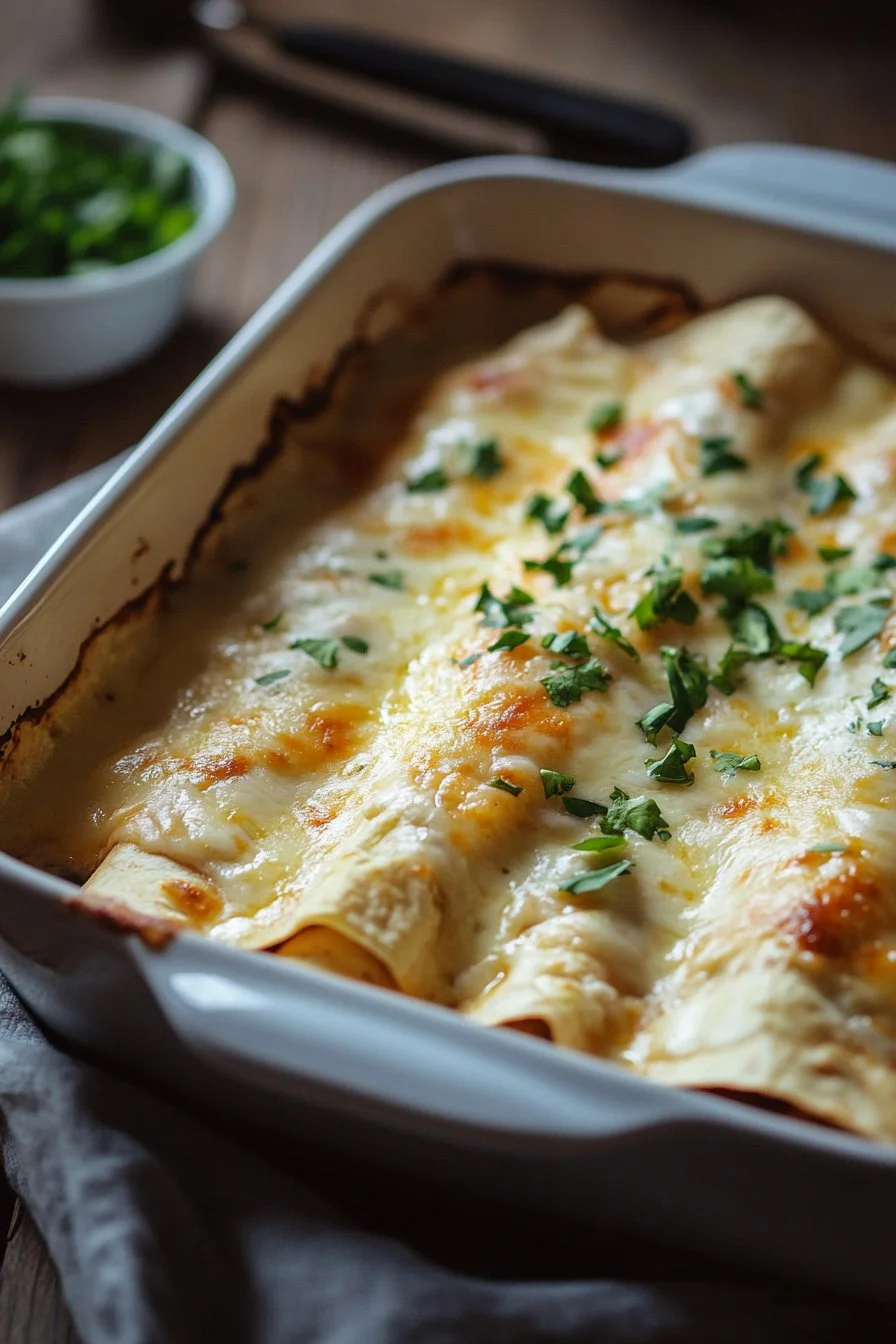 Chicken Enchiladas with Sour Cream Sauce
