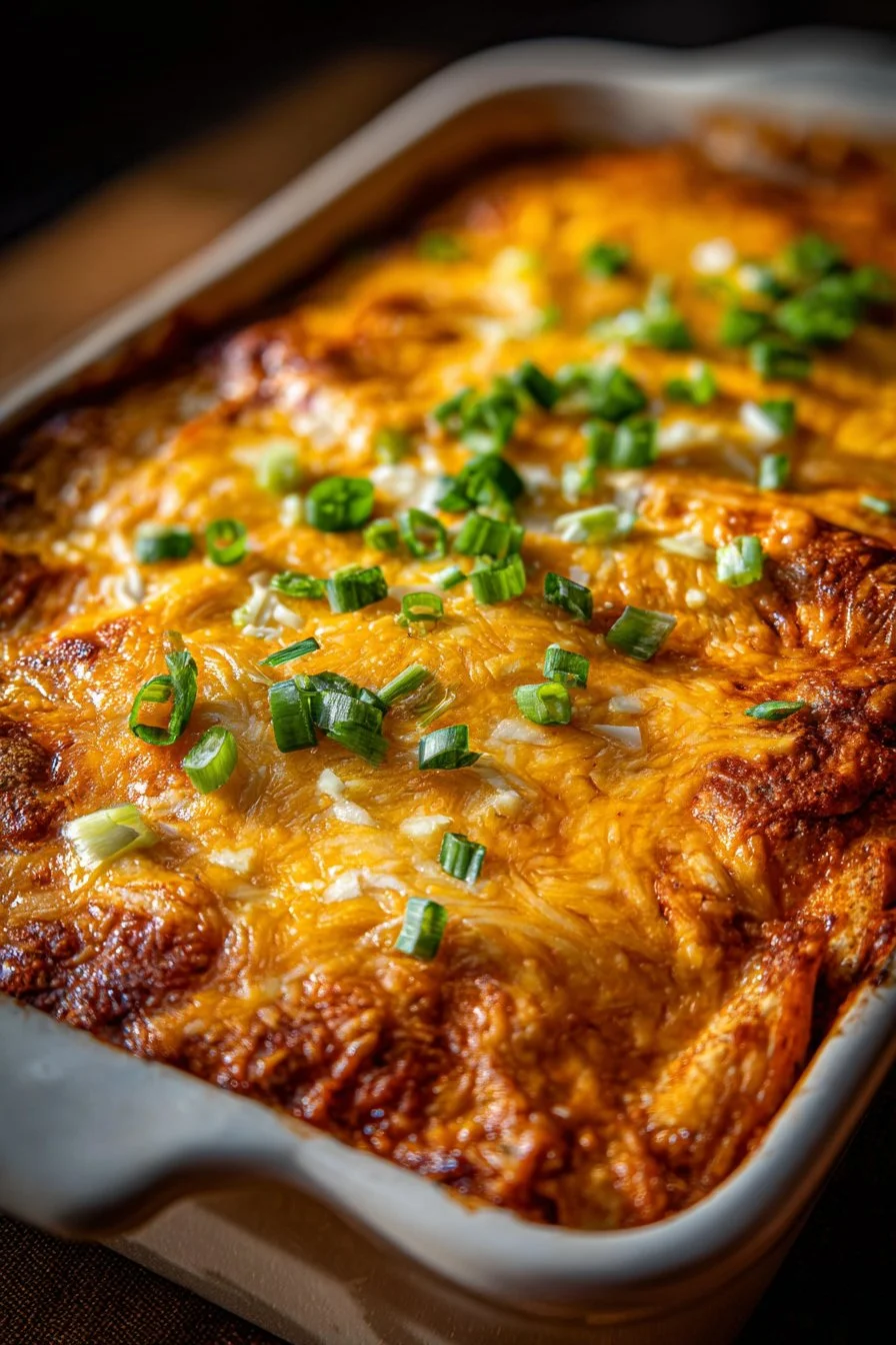 Shredded Chicken Enchilada Casserole