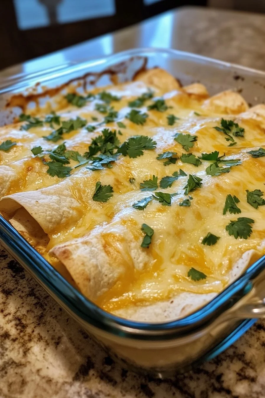 White chicken enchiladas