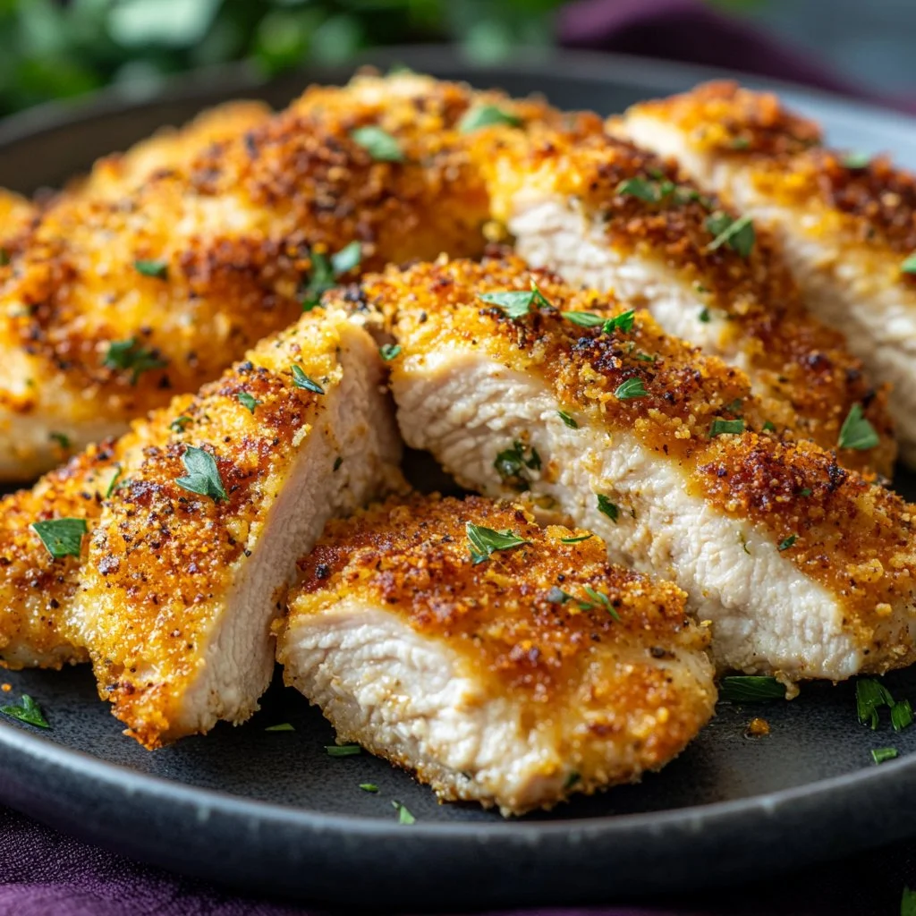 Crispy Air Fryer Chicken Breast cooked to perfection