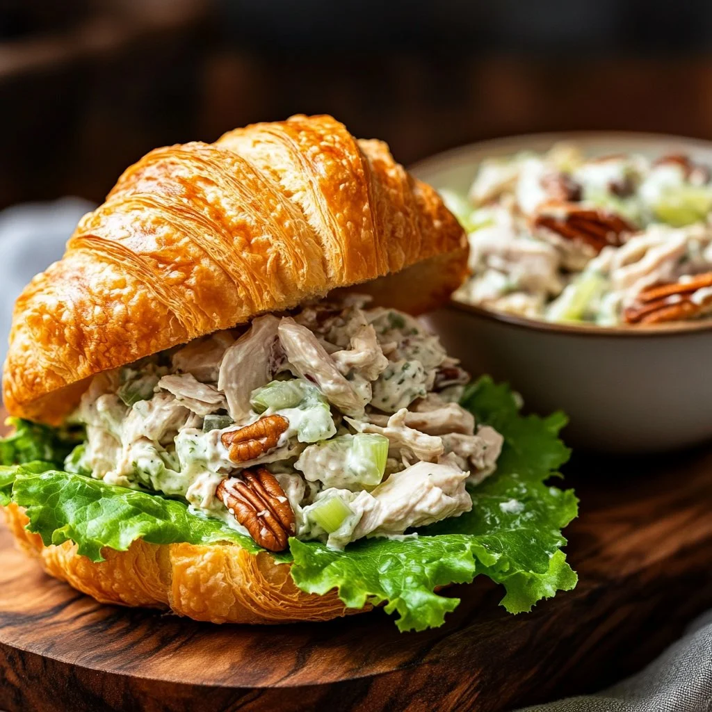 Delicious bowl of the best-ever chicken salad with fresh veggies and dressing