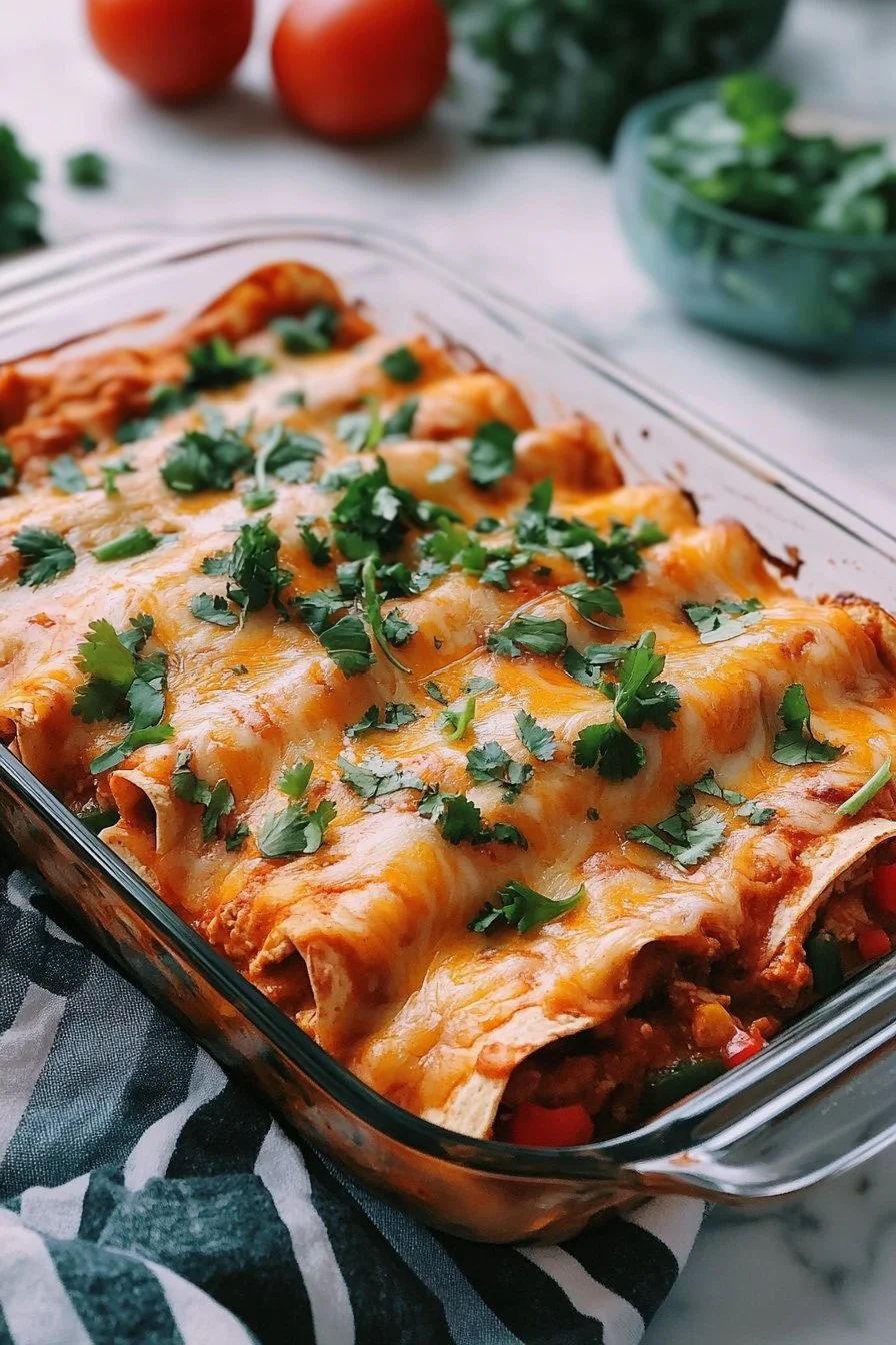 Shredded Chicken Enchilada Casserole