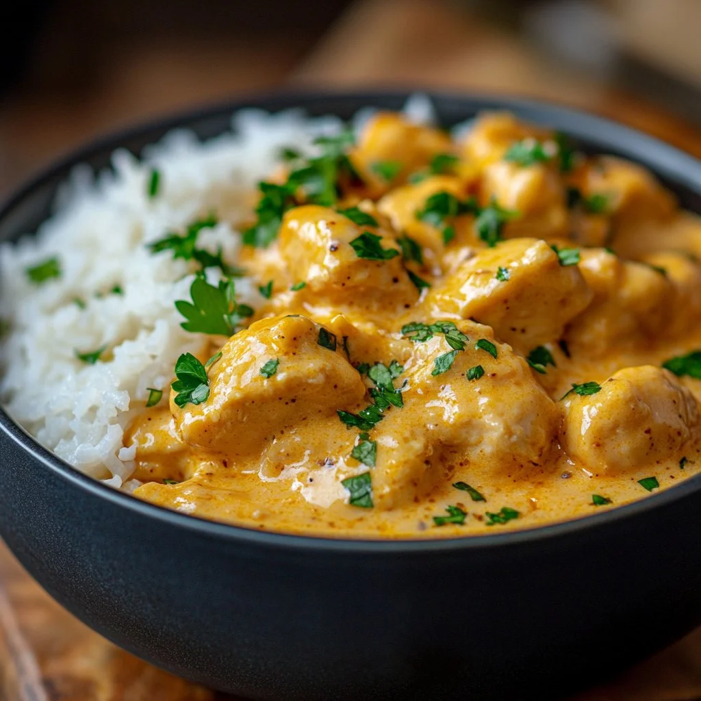 Delicious cheesy chicken and rice dish topped with melted cheese