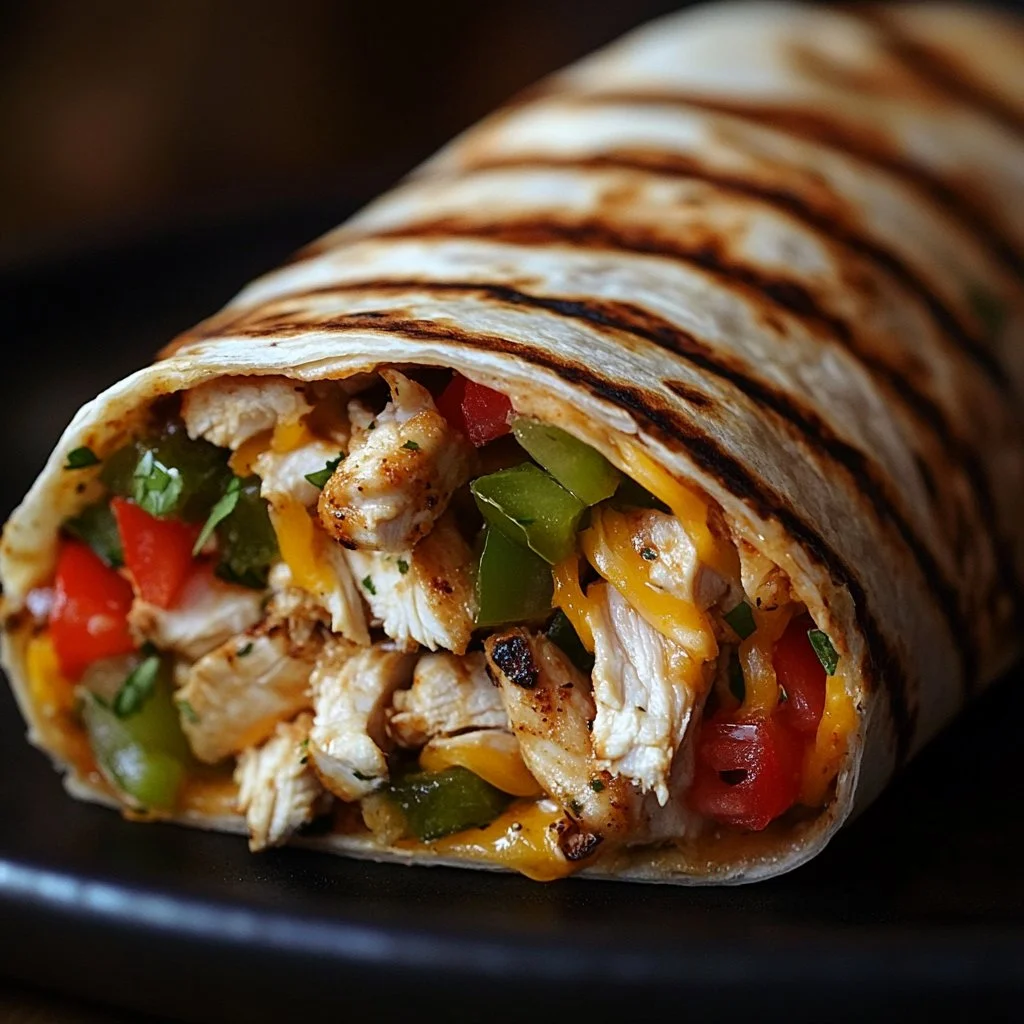Chipotle Ranch Grilled Chicken Burrito with fresh ingredients and ranch sauce