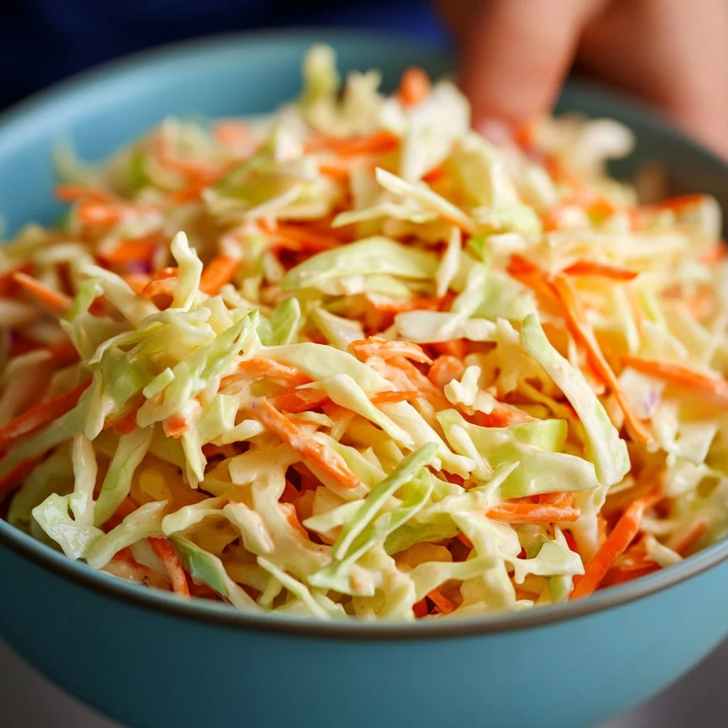 Homemade copycat KFC coleslaw in a serving bowl