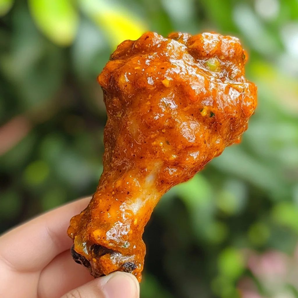 Plate of crispy chicken wings with spicy cream sauce