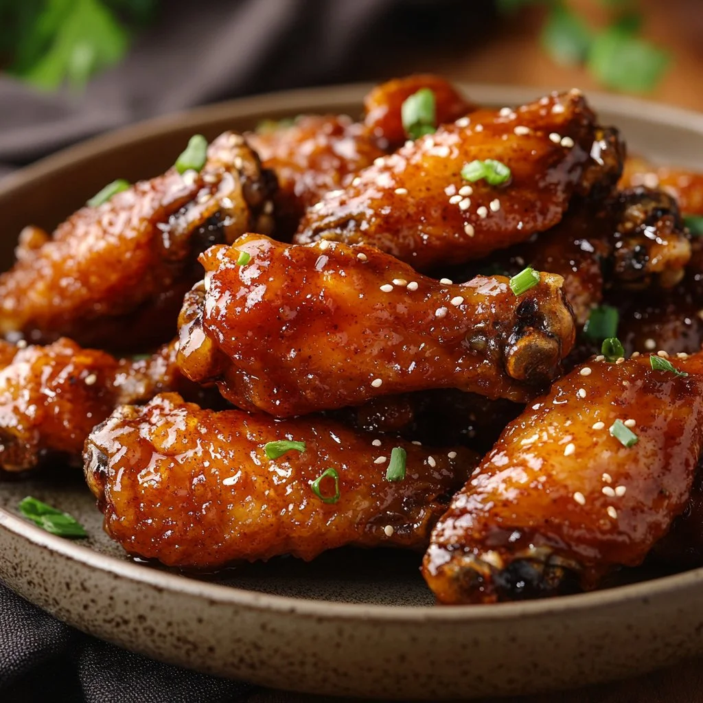 Crispy dry rub chicken wings served on a platter with dipping sauce