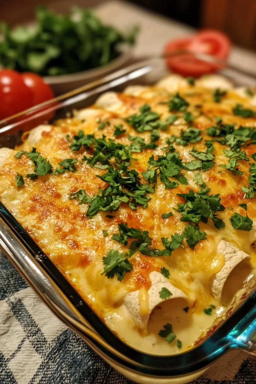 Indulgent White Chicken Creamy Enchiladas for Cozy Nights