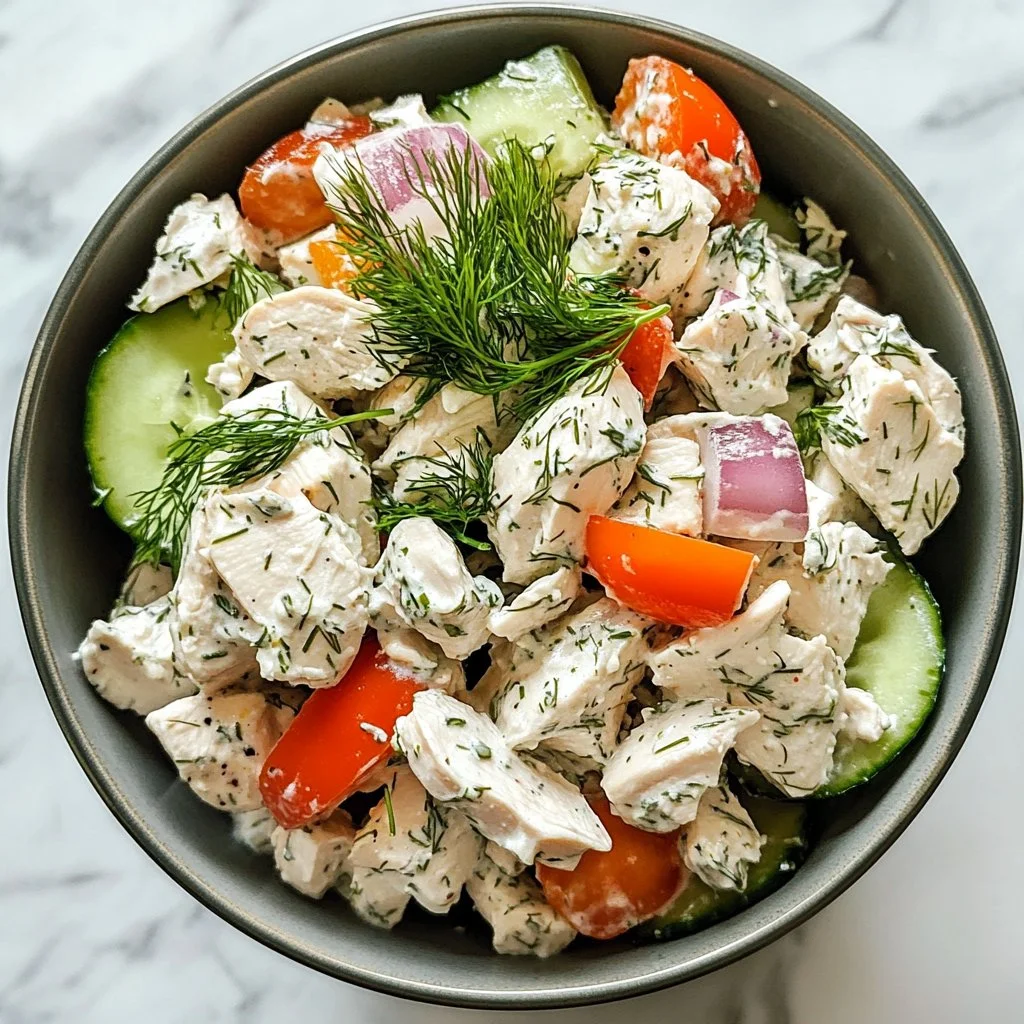 Healthy Dill Chicken Salad with fresh ingredients and vibrant flavors