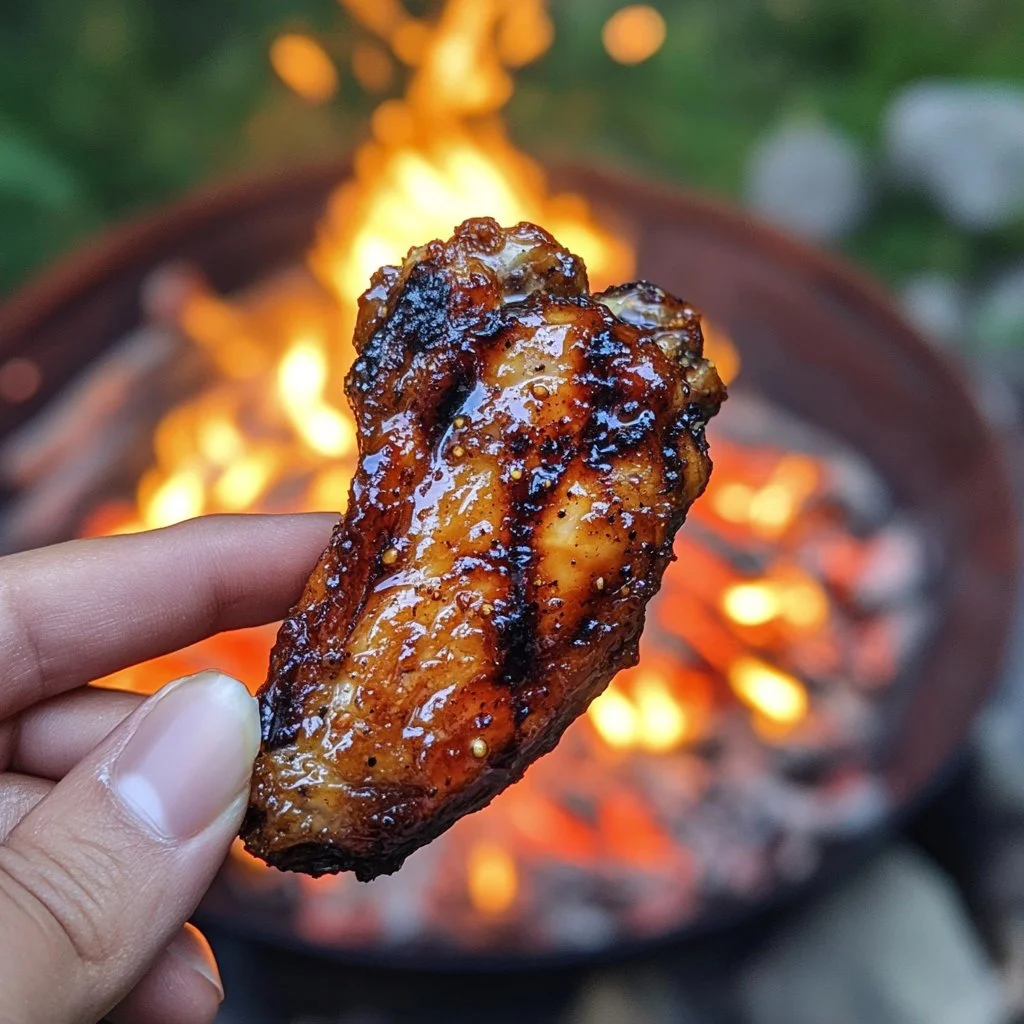 Delicious Honey Chili Chicken Wings garnished with herbs and spices
