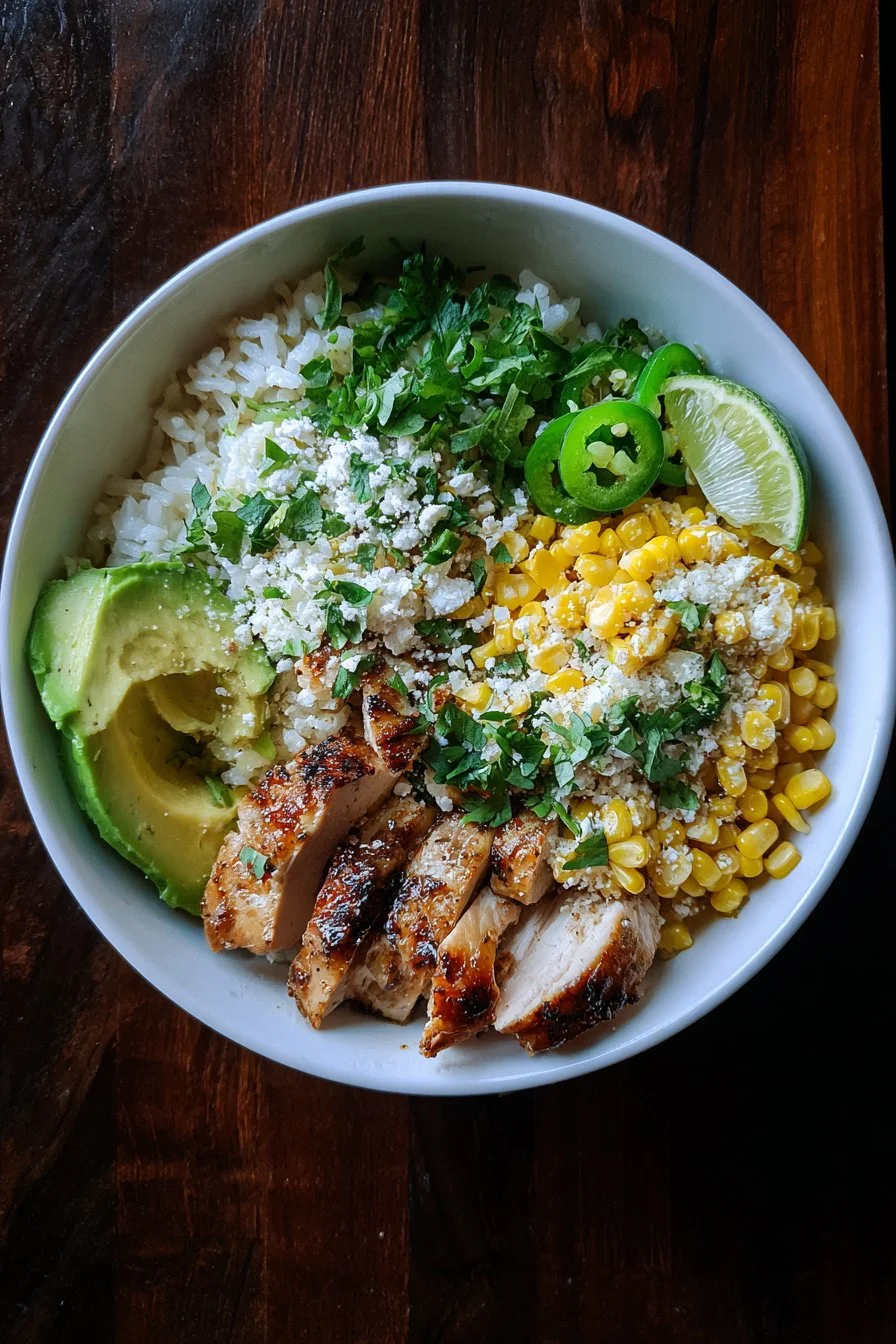 Street Corn Chicken Rice Bowl
