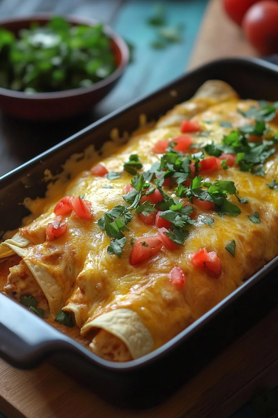 38g Protein Chicken Enchiladas with Dreamy White Sauce