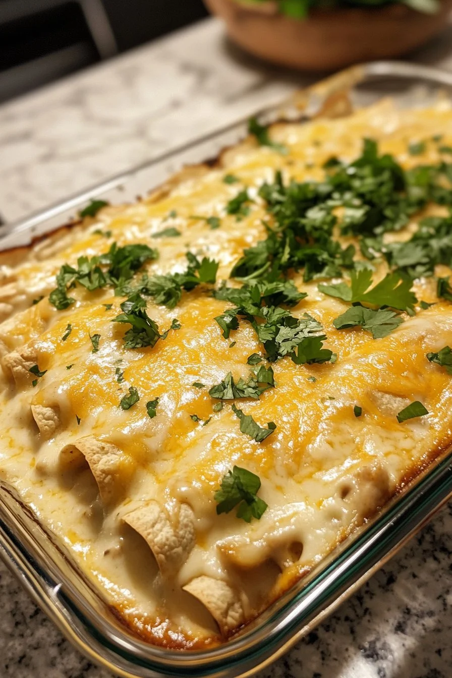 Creamy White Chicken Enchiladas