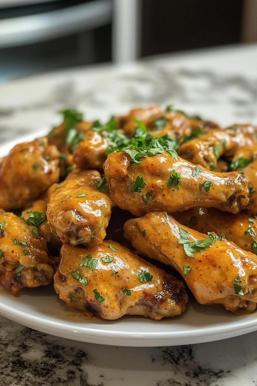 Chicken wings in spicy cream sauce