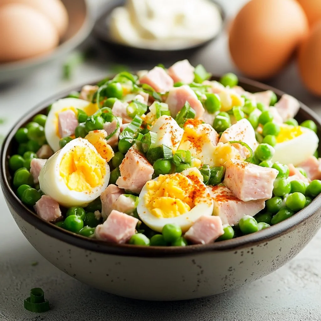 Delicious Southern Pea Salad with fresh ingredients in a bowl