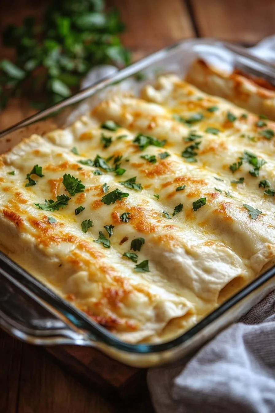 Creamy White Chicken Enchiladas