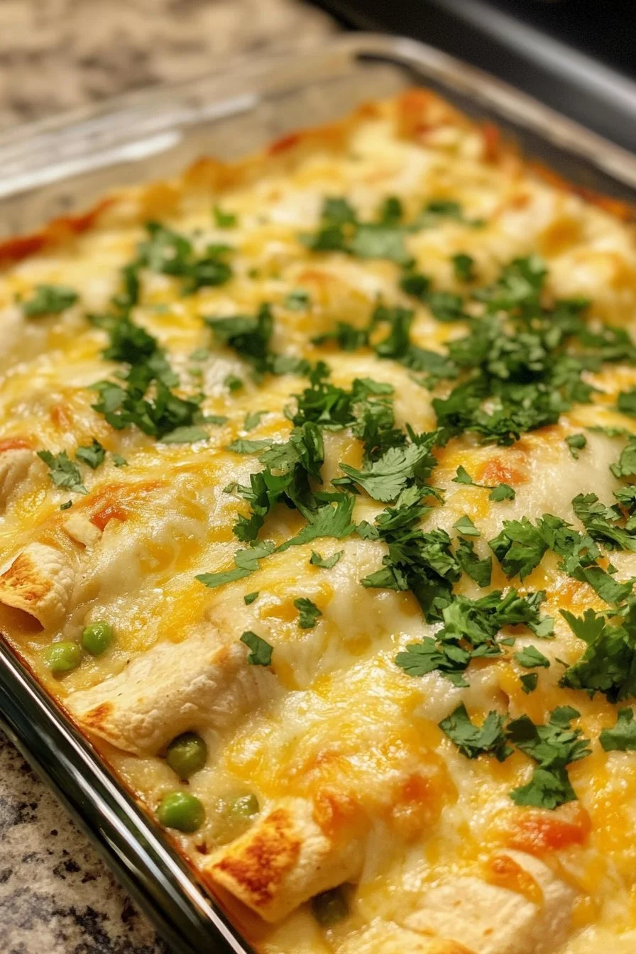Creamy White Chicken Enchiladas