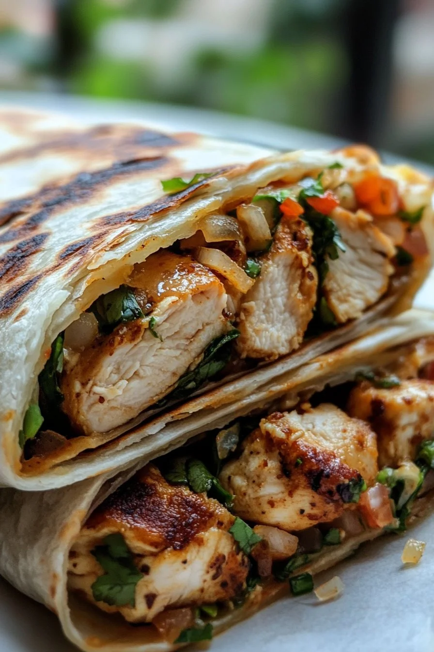 Cheesy Garlic Chicken Wraps
