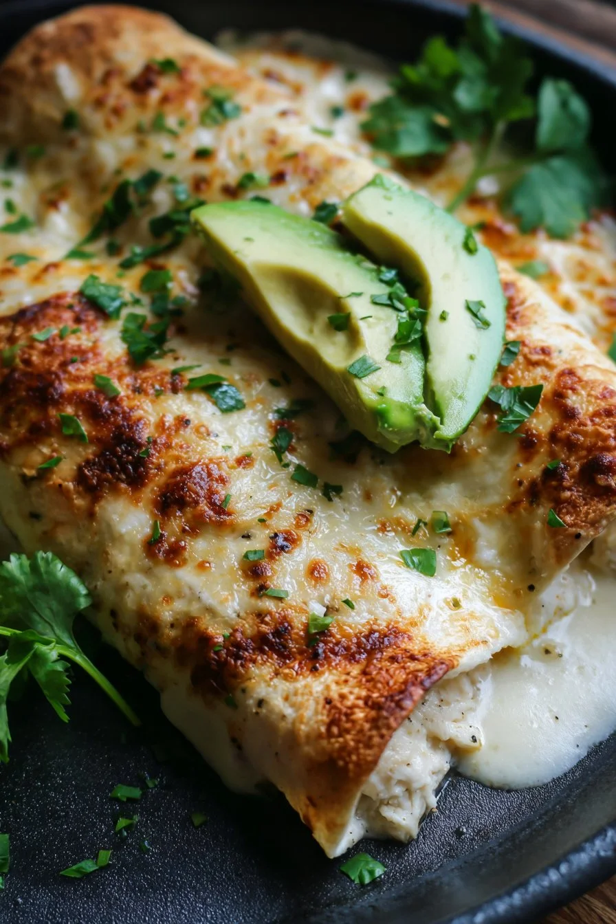 Creamy White Chicken Enchiladas