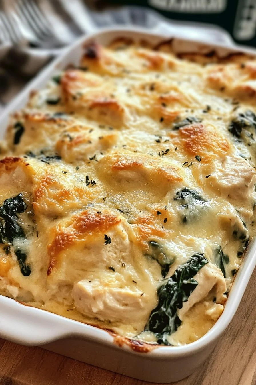 Chicken and Spinach Casserole with Cream Cheese