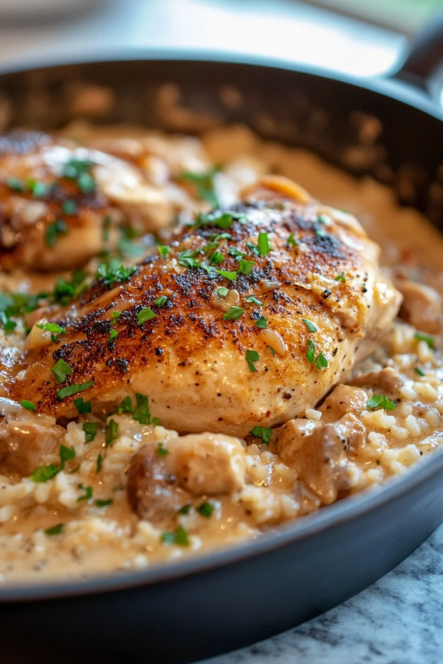 Creamy Smothered Chicken and Rice
