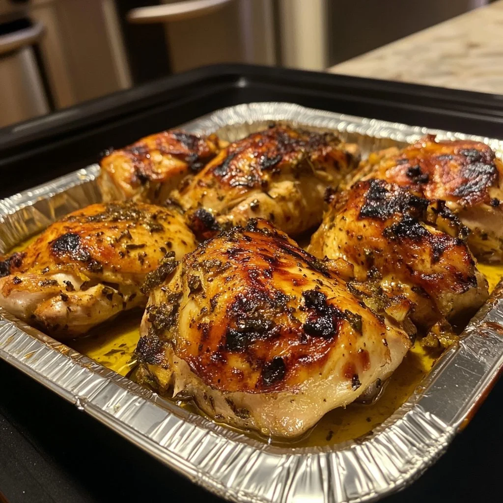 Delicious chicken breast marinated and ready for grilling.
