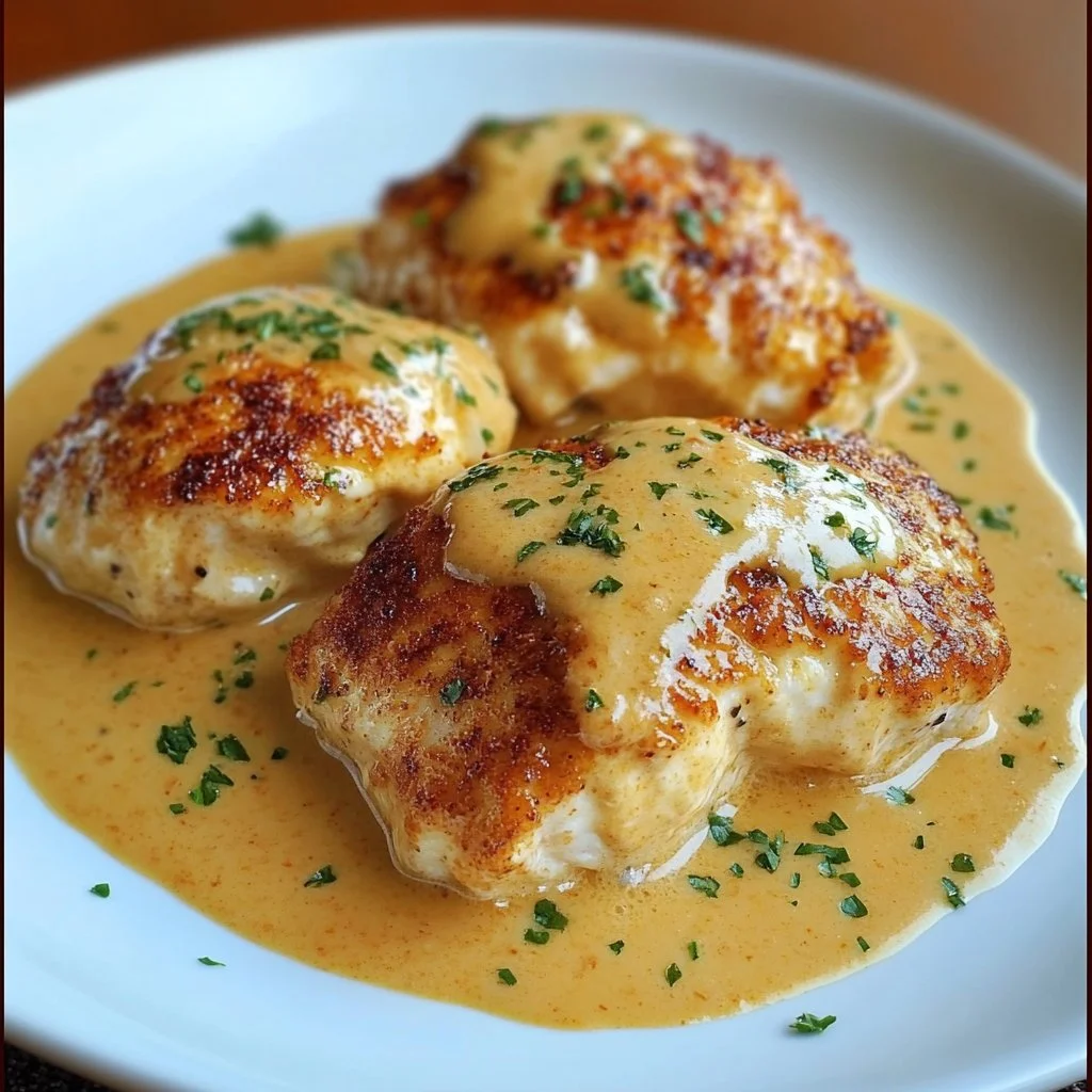 Delicious chicken pillows filled with flavorful chicken and herbs