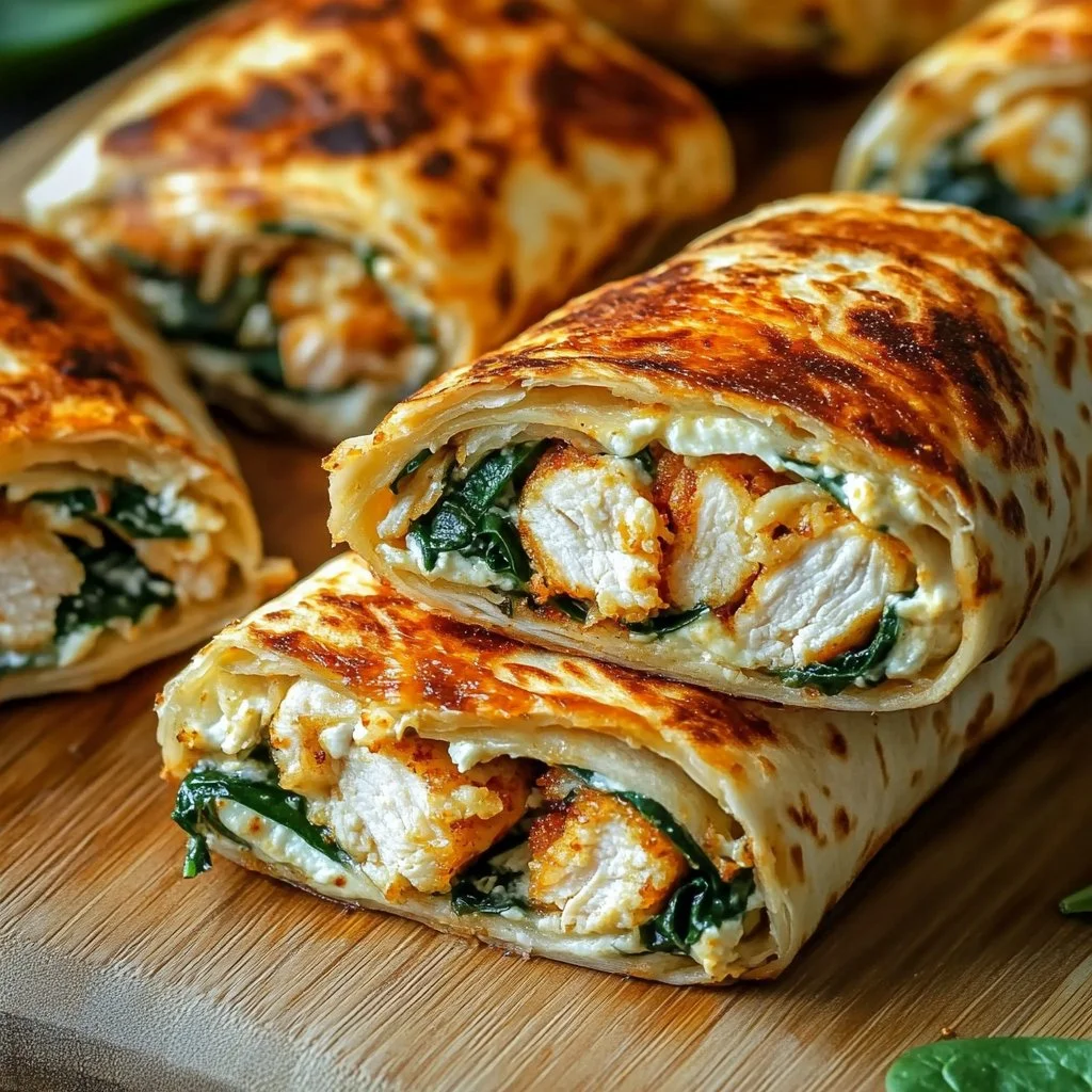 Crispy air fryer chicken and mozzarella wraps served on a plate