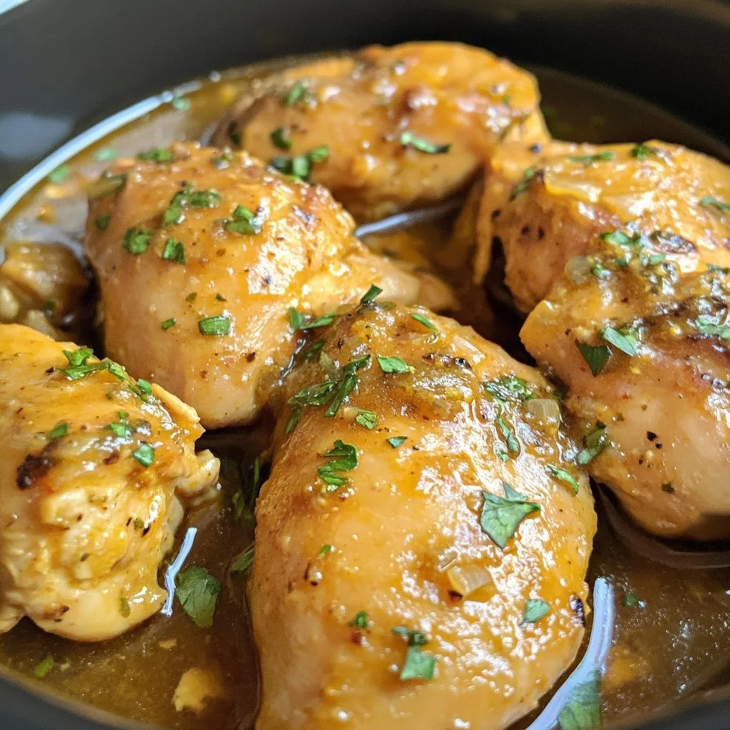 Delicious Crock Pot Angel Chicken served with rice and vegetables.
