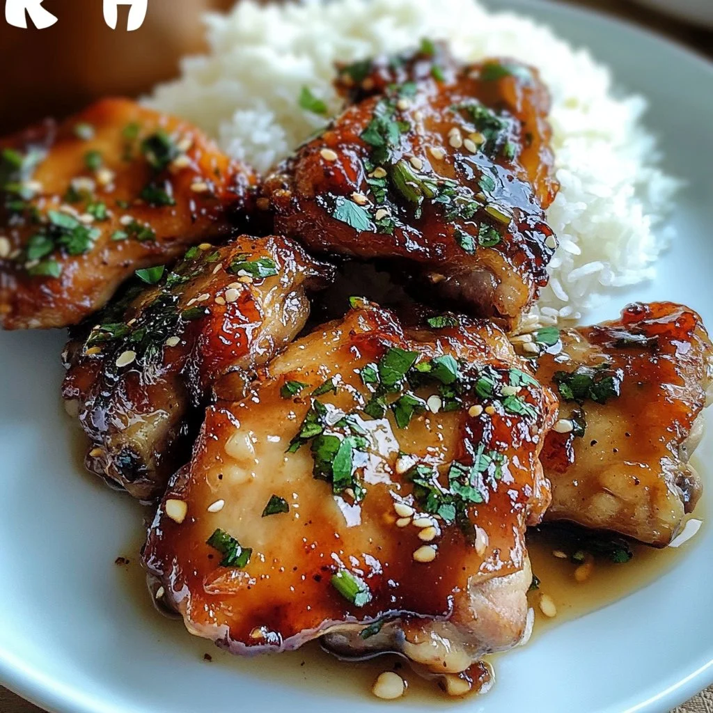 Easy soy garlic chicken thighs recipe with marinade and cooking instructions