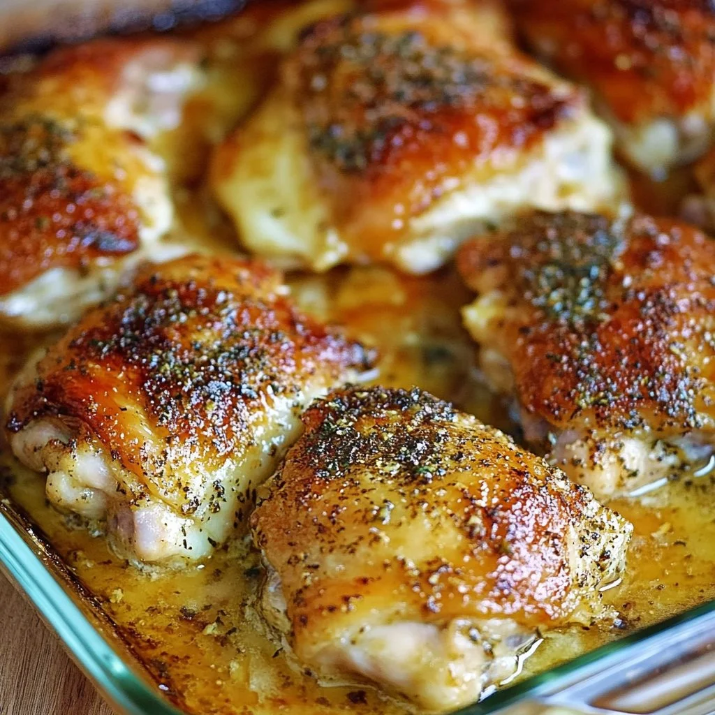Golden Baked Provolone Chicken cooked to perfection with melted cheese