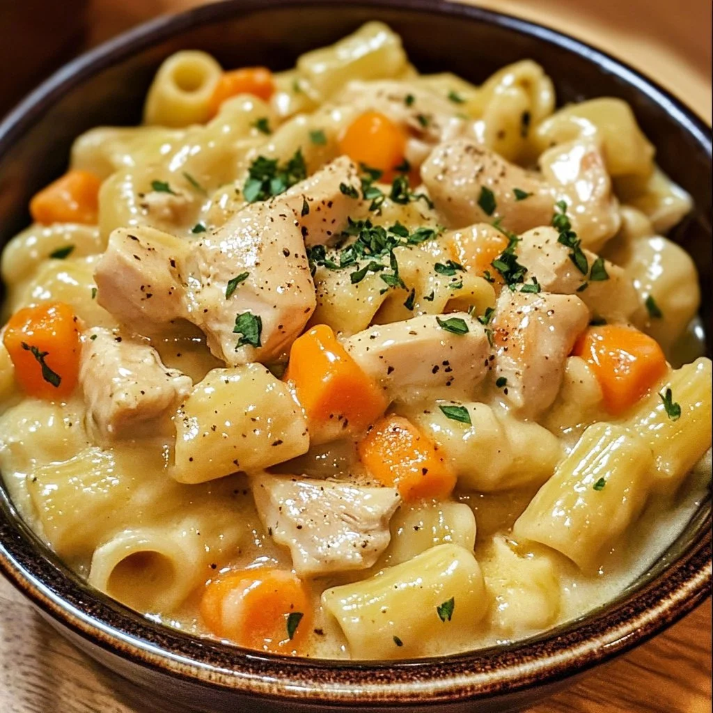 Delicious Grandma's Chicken Pot Pie with chicken, vegetables, and flaky crust