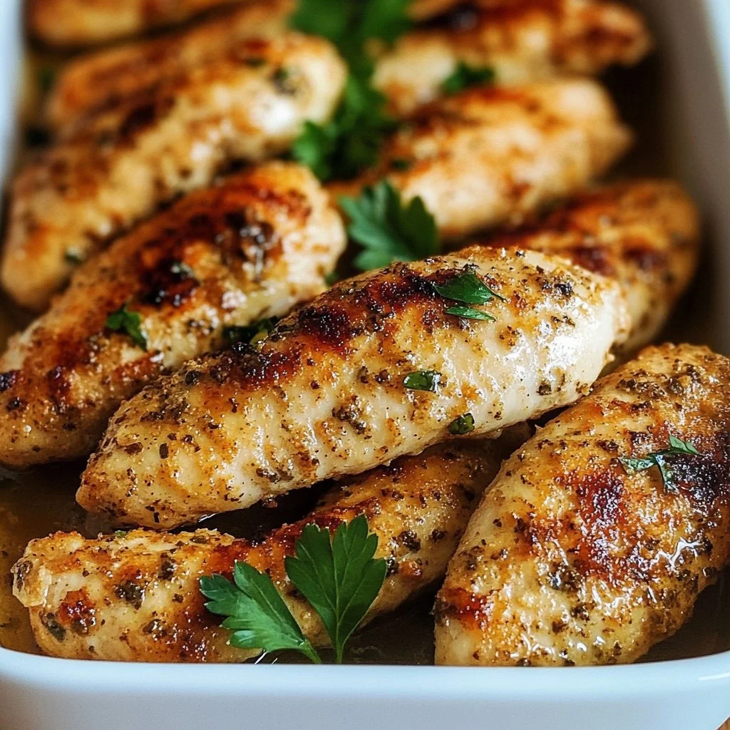 Plate of Greek Chicken Tenders served with salad and tzatziki sauce