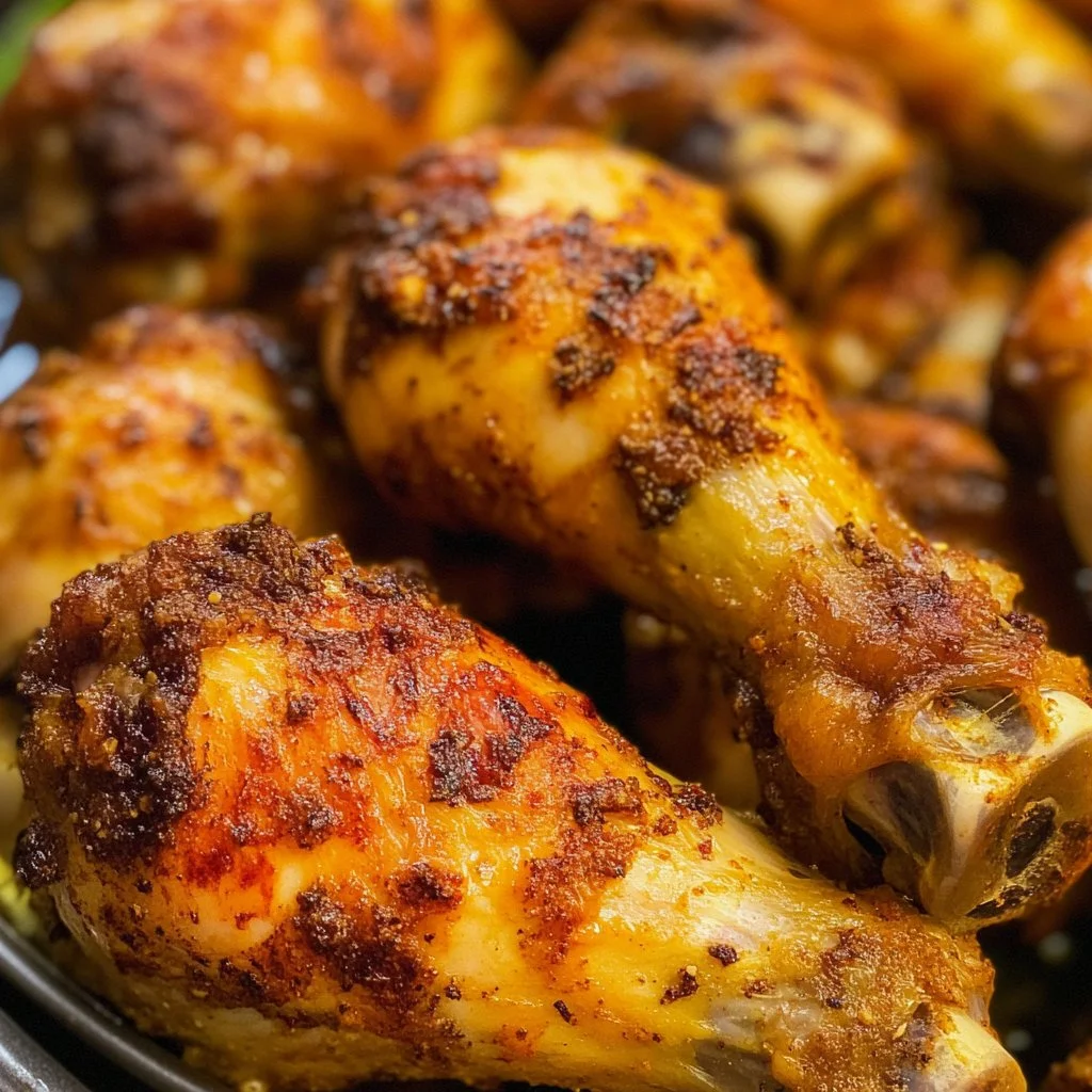 Juicy chicken drumsticks roasted in the oven, golden and flavorful.