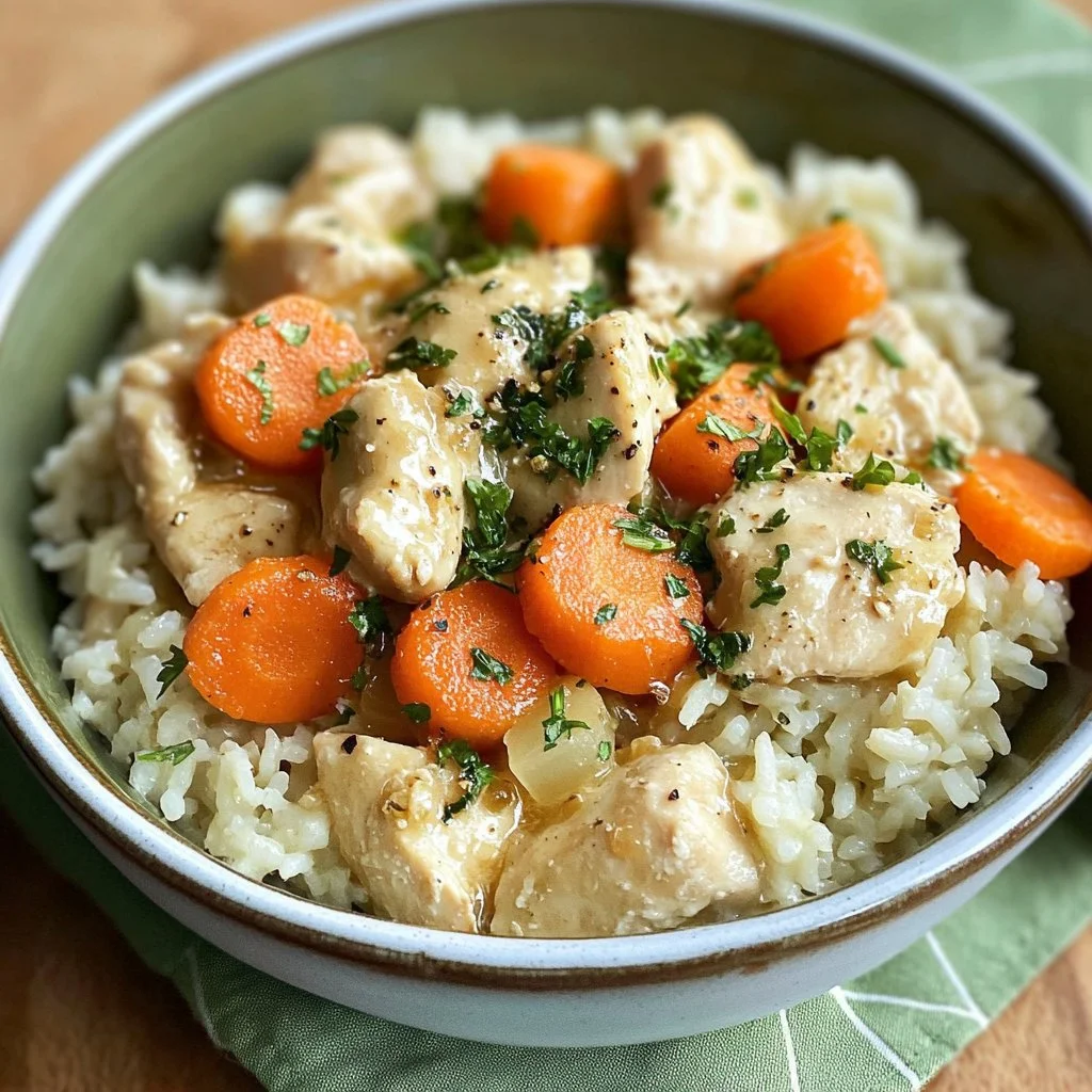 Delicious One Pot Chicken and Rice dish served in a bowl