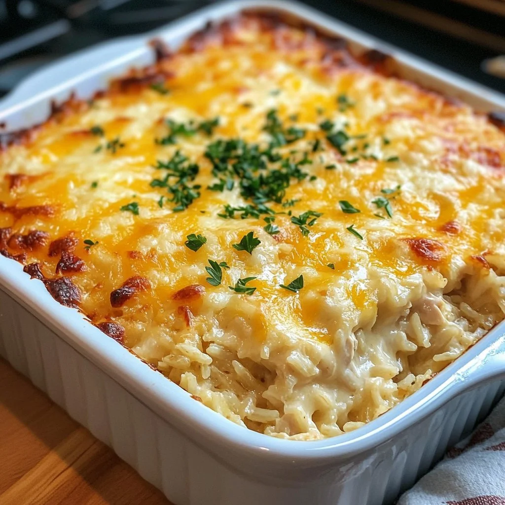 Delicious Pioneer Woman chicken rice casserole served in a dish