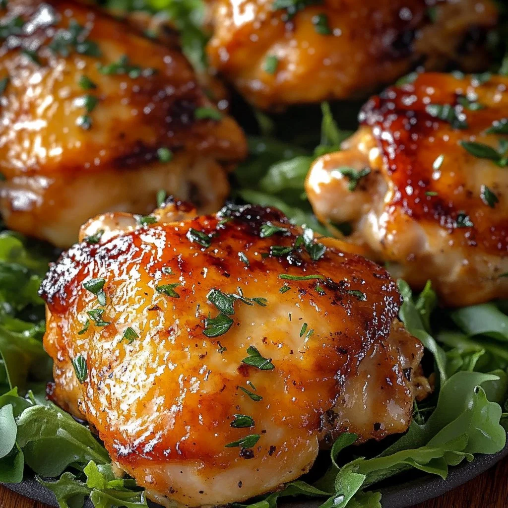 Ranch seasoned baked chicken thighs on a plate ready to serve.