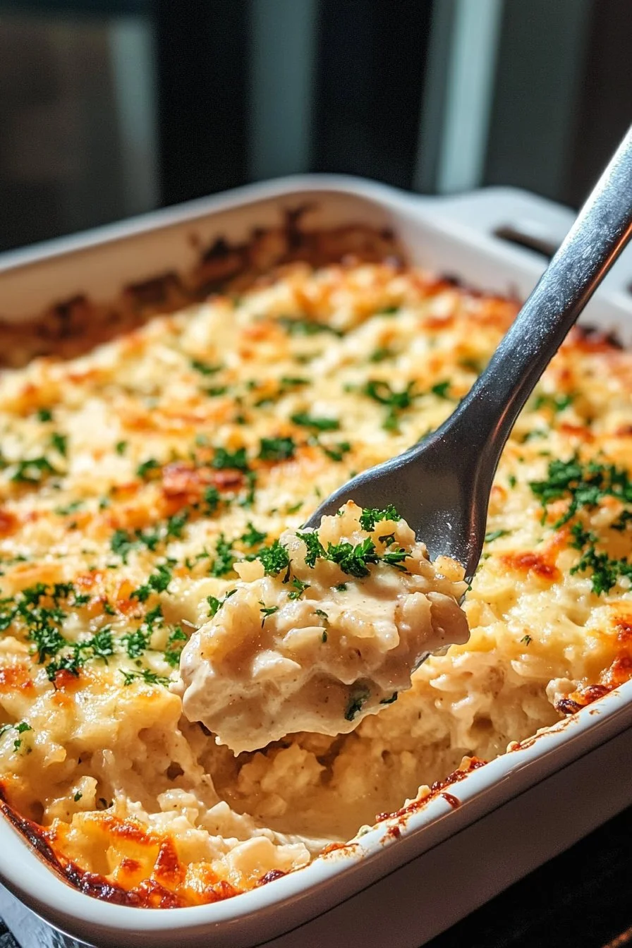 Dump-and-Bake Chicken Alfredo Rice Casserole: An Incredible Ultimate Recipe