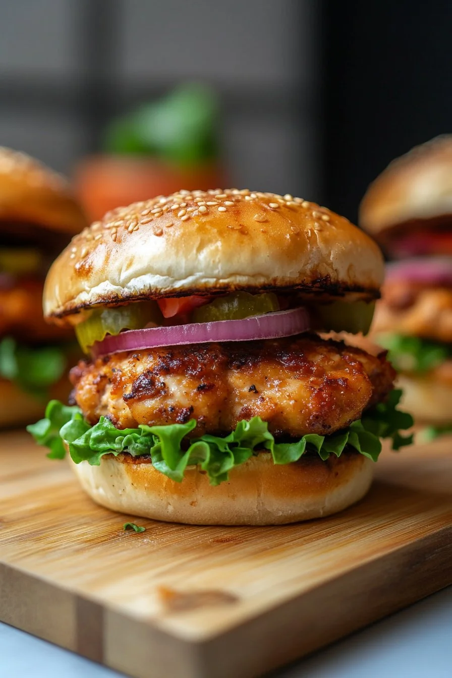 Air Fryer Chicken Burgers