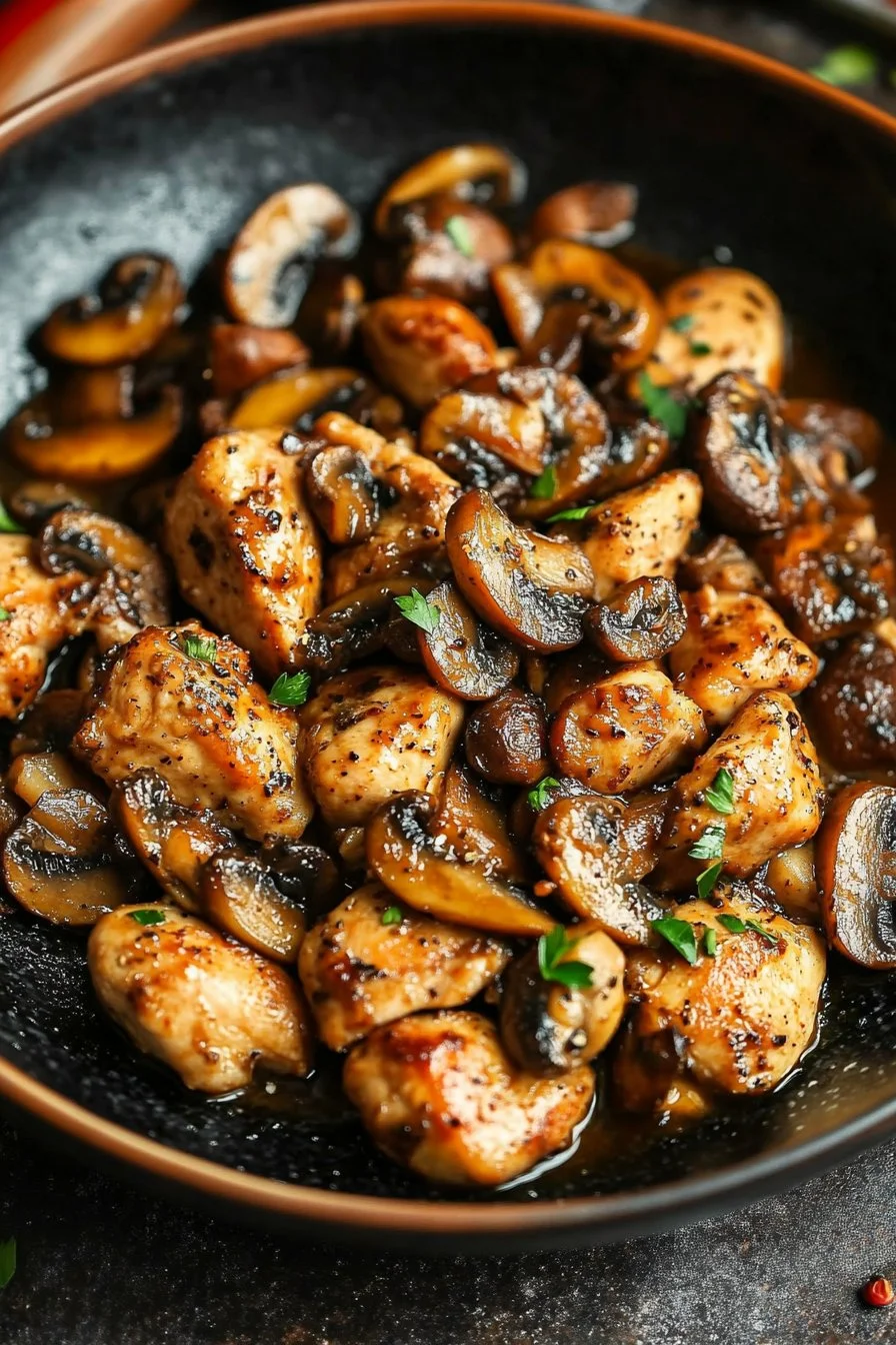 Black Pepper Chicken with Mushrooms