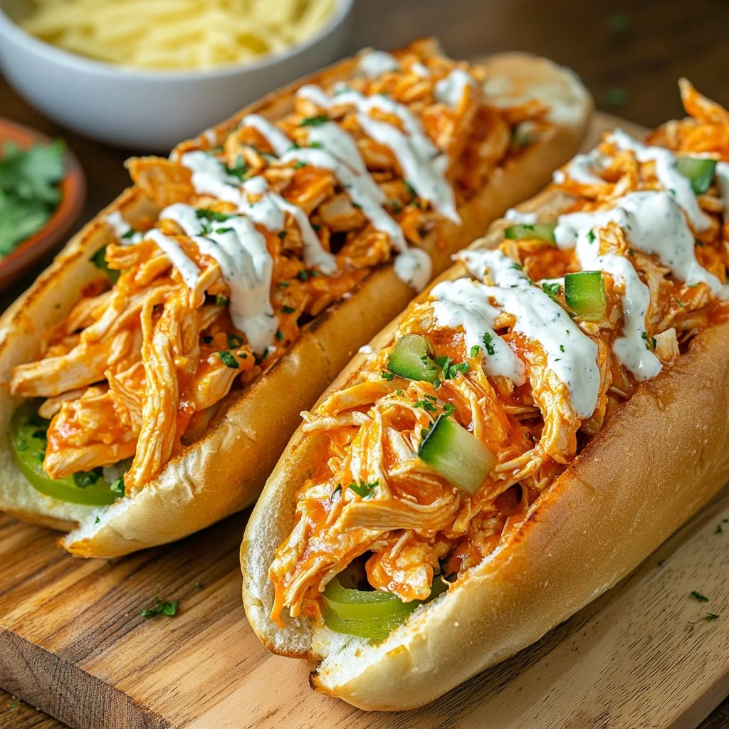 Delicious Buffalo Chicken Cheesesteak with spicy chicken and melted cheese